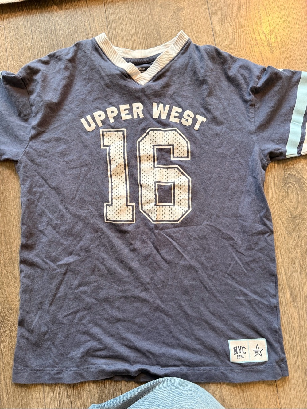 Upper West Navy Graphic Tee with Number 16
